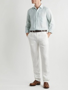 Loro Piana - Andre Garment-Dyed Striped Linen Shirt - Blue