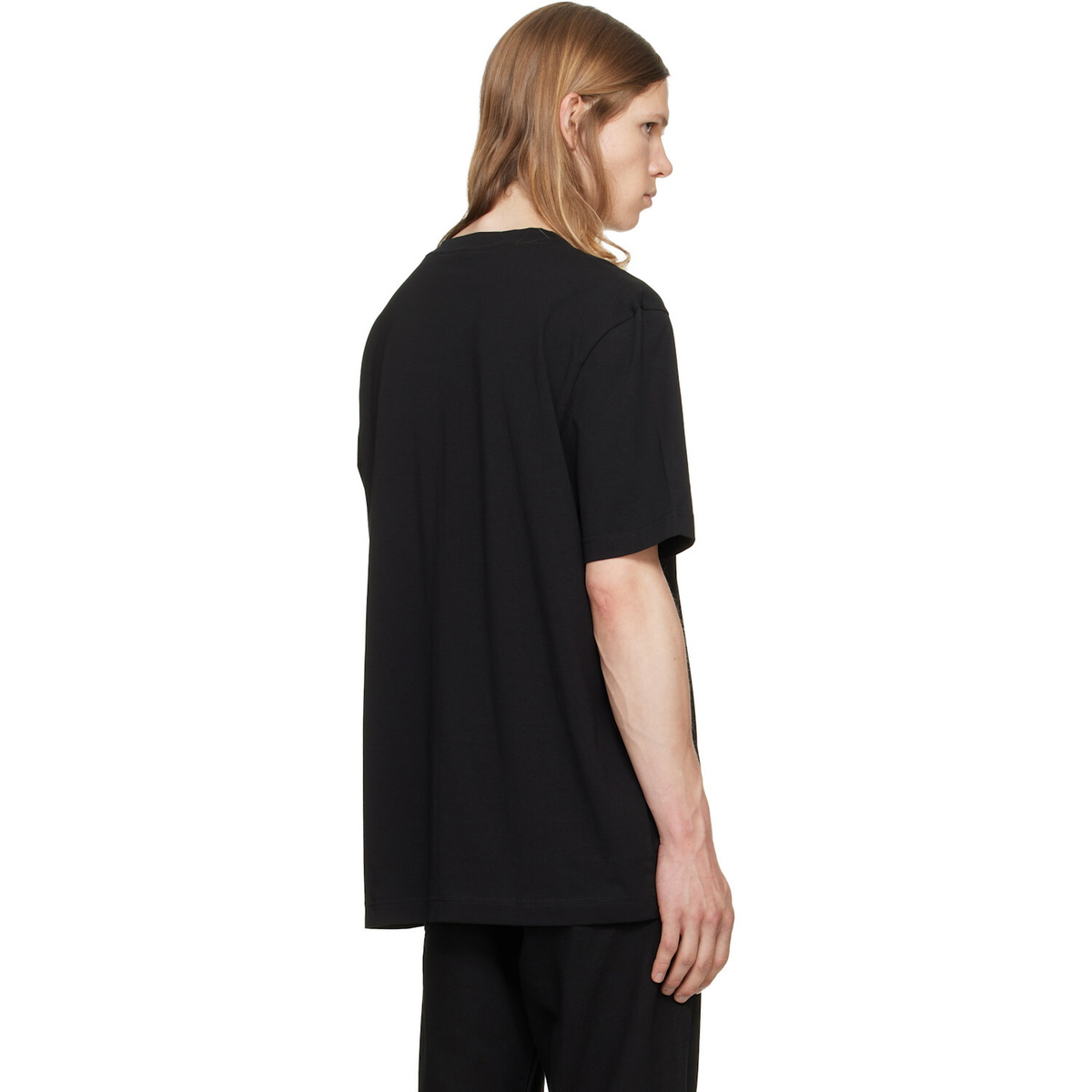 BOSS Black Stretch-Cotton Contrast Logo T-shirt
