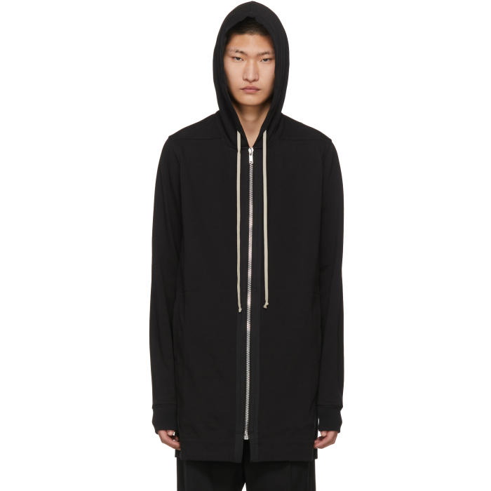 Rick Owens Drawstring Cotton Hoodie - Black