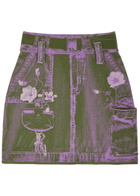 PH5 Daisy Patterned-intarsia Knitted Mini Skirt Lilac