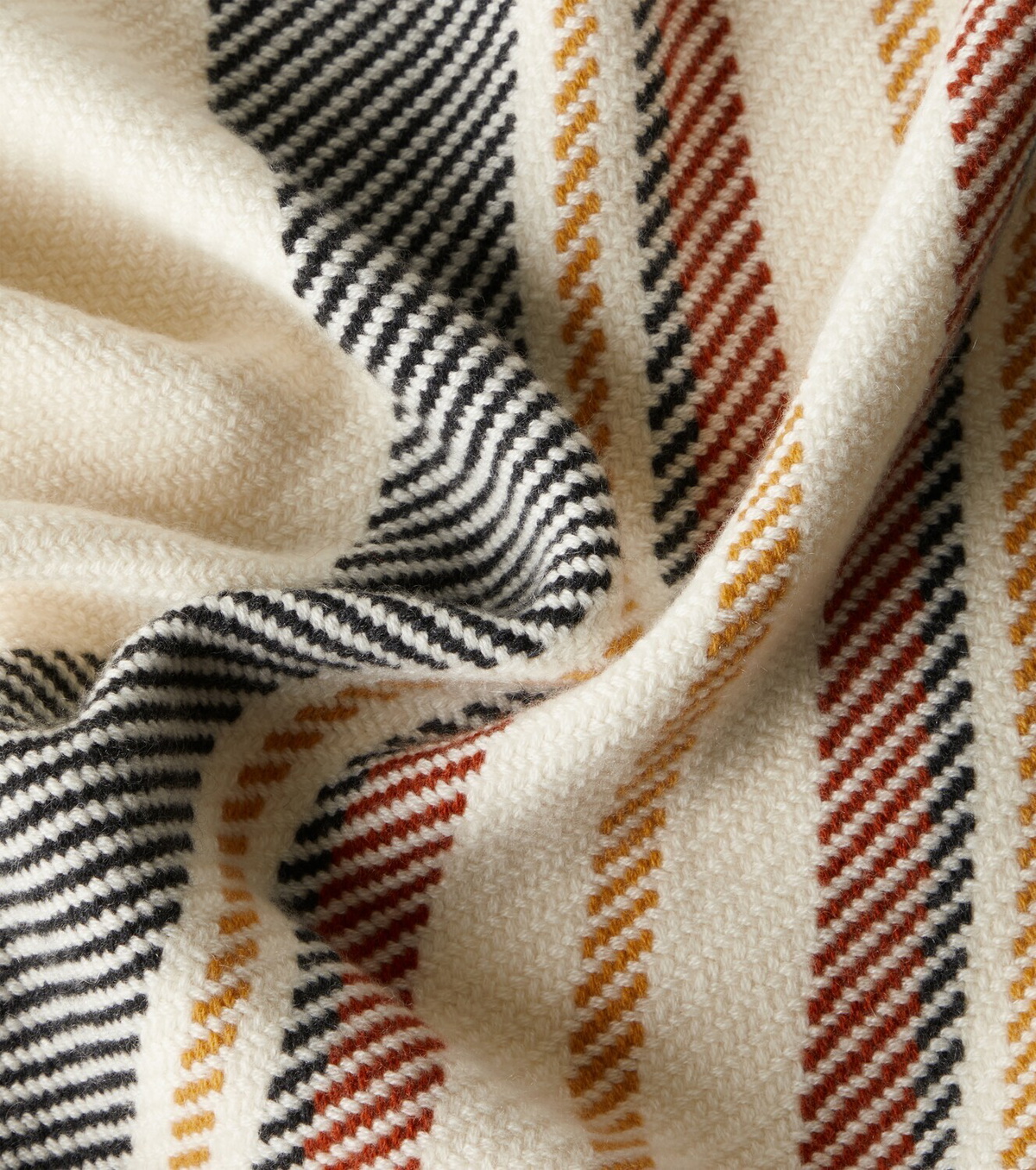 Loro Piana Fringed striped cashmere blanket