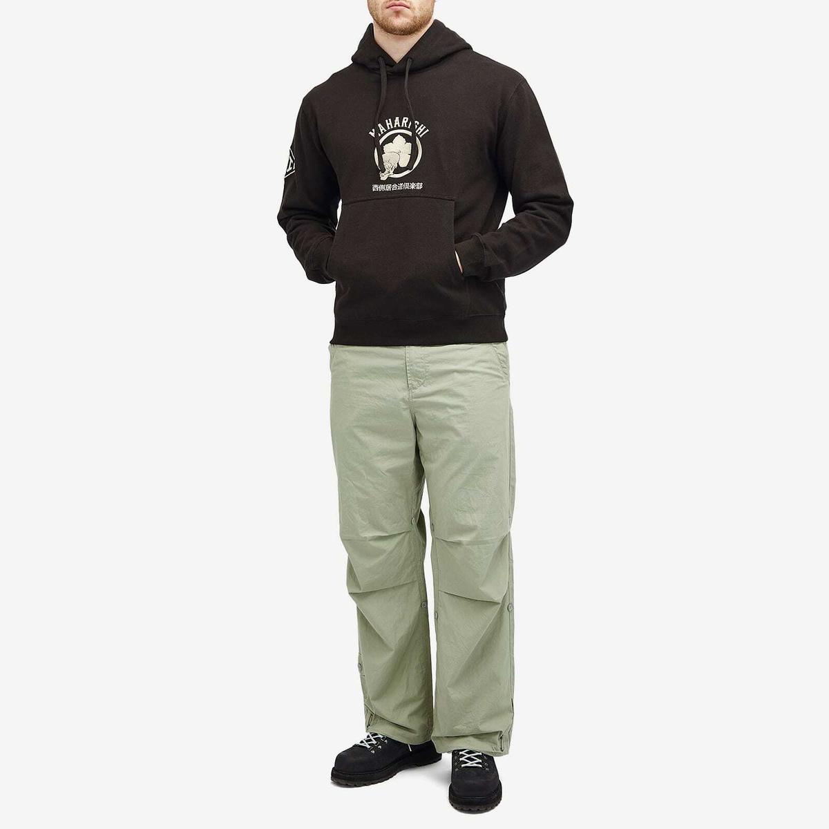 Maharishi Men's Kamon Embroidered Hoodie in Black