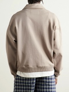 Story mfg. - Appliquéd Organic Cotton-Jersey Half-Zip Sweatshirt - Brown