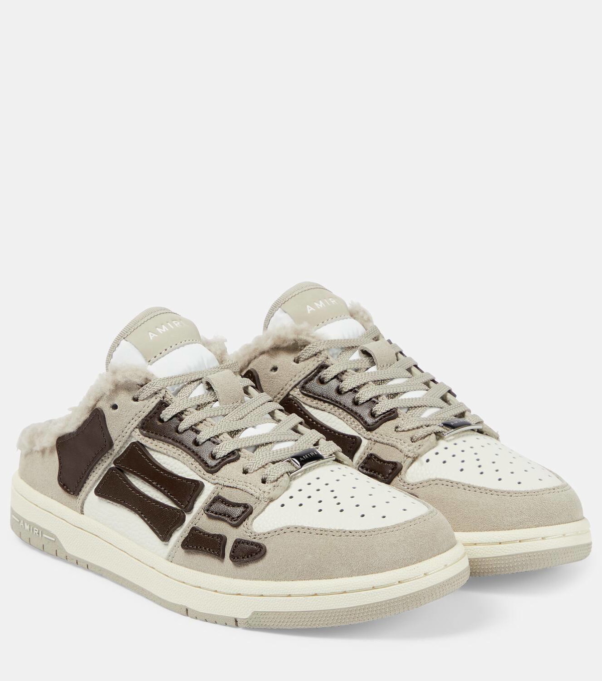 Amiri Skel Top shearling-trimmed leather sneakers Amiri