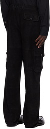 Deadwood Black Convoy Leather Cargo Pants