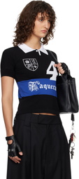 VAQUERA Black Striped Polo
