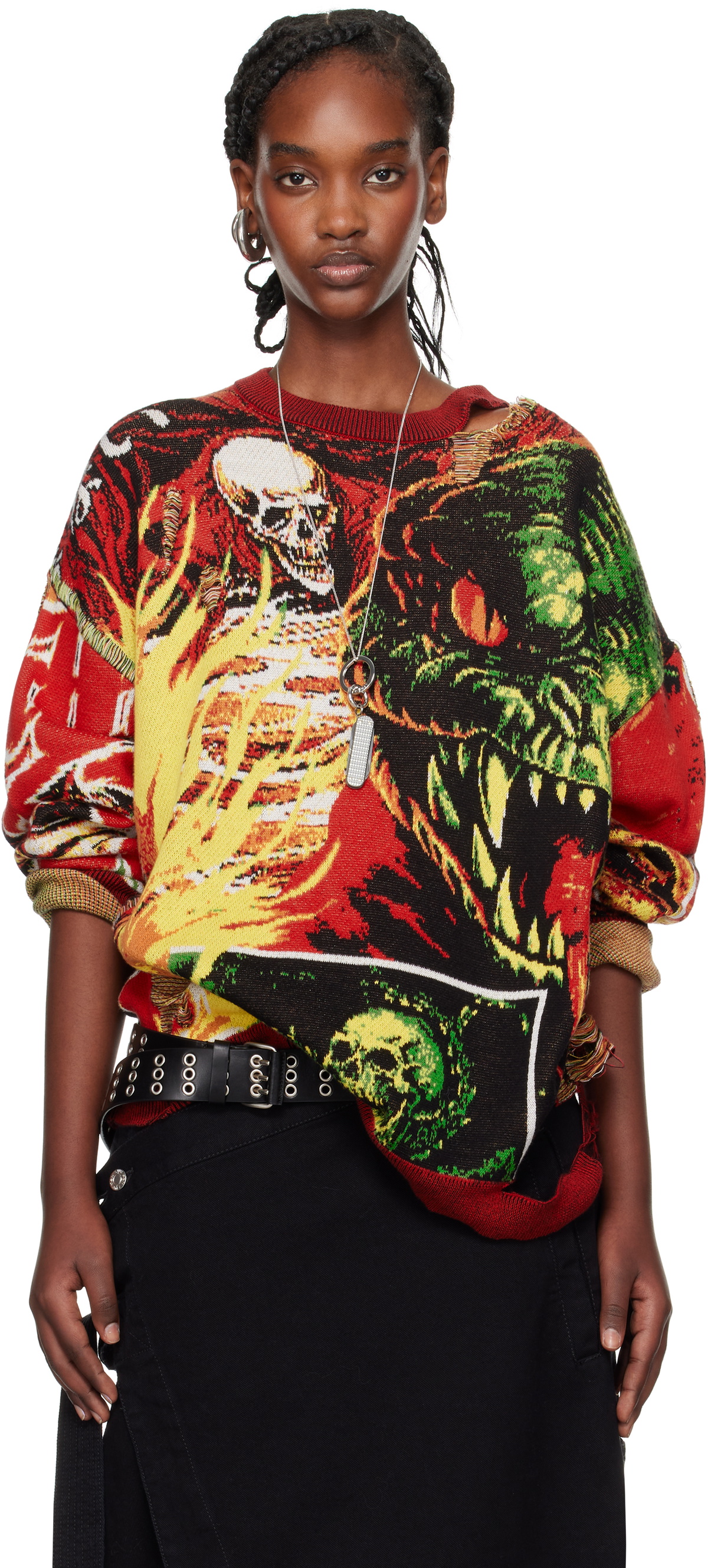 LU'U DAN Multicolor Misfit Jacquard Sweater LU'U DAN