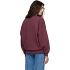 ANINE BING Burgundy Miles Oversized Letterman Sweatshirt