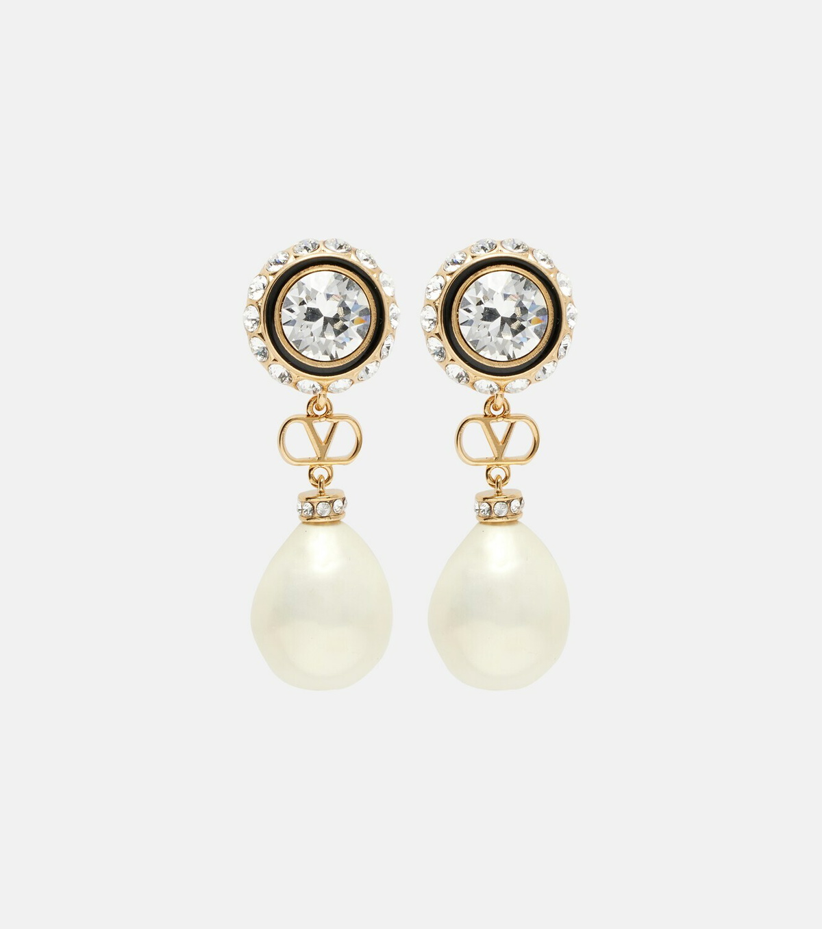Valentino VLogo embellished drop earrings