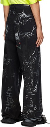 Balenciaga Black Printed Jeans