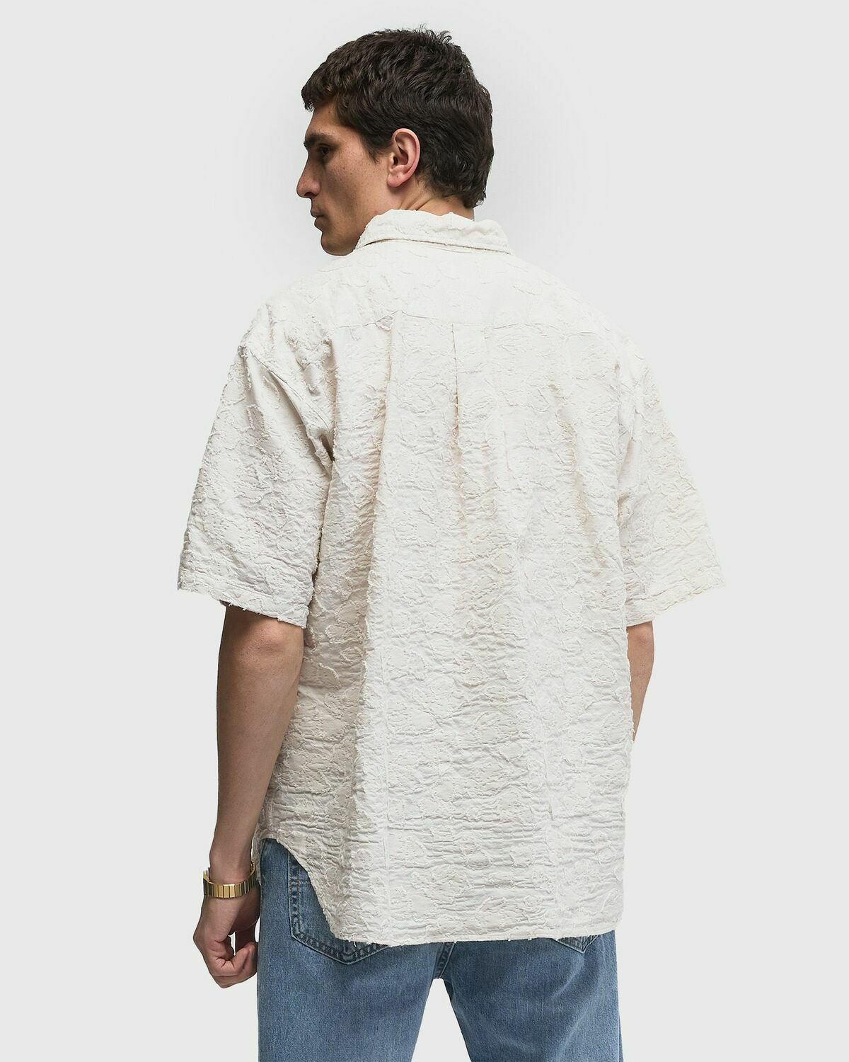 Norse Projects OLE OVERSIZED FIL COUPE SS SHIRT Beige Mens Shortsleefe