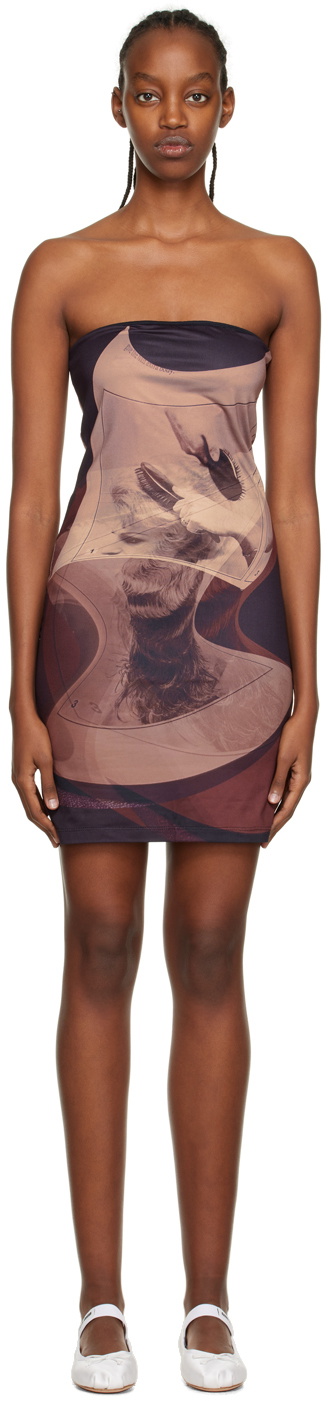ELLISS Black & Beige Hairbrush Minidress