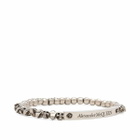 Alexander McQueen Men's Mini Skull Bracelet in Antique Silver 