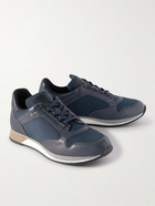 Dunhill - Duke Mesh and Leather Sneakers - Blue