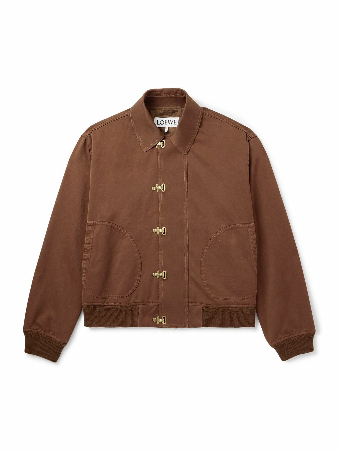 【関税&送料込】Loewe Khaki Cotton Jacket Loewe Khaki Short Workwear Jacket Loewe