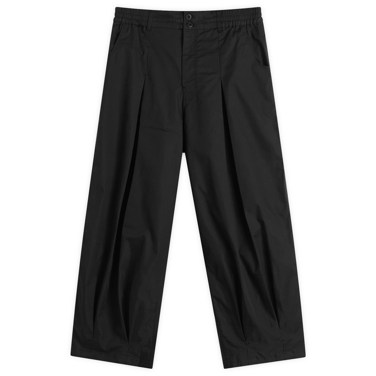 Anglan Men's Unbalance Long Tuck Balloon Pants in Black
