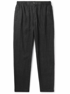 Barena - Ameo Straight-Leg Linen and Cotton-Blend Trousers - Black