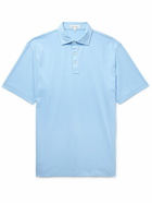 Peter Millar - Pilot Mill Haynes Pinstriped Pima Cotton-Jersey Polo Shirt - Blue