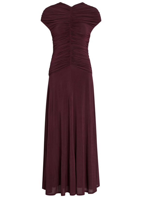 Photo: Tove Avita Ruched Stretch-jersey Midi Dress Dark Red