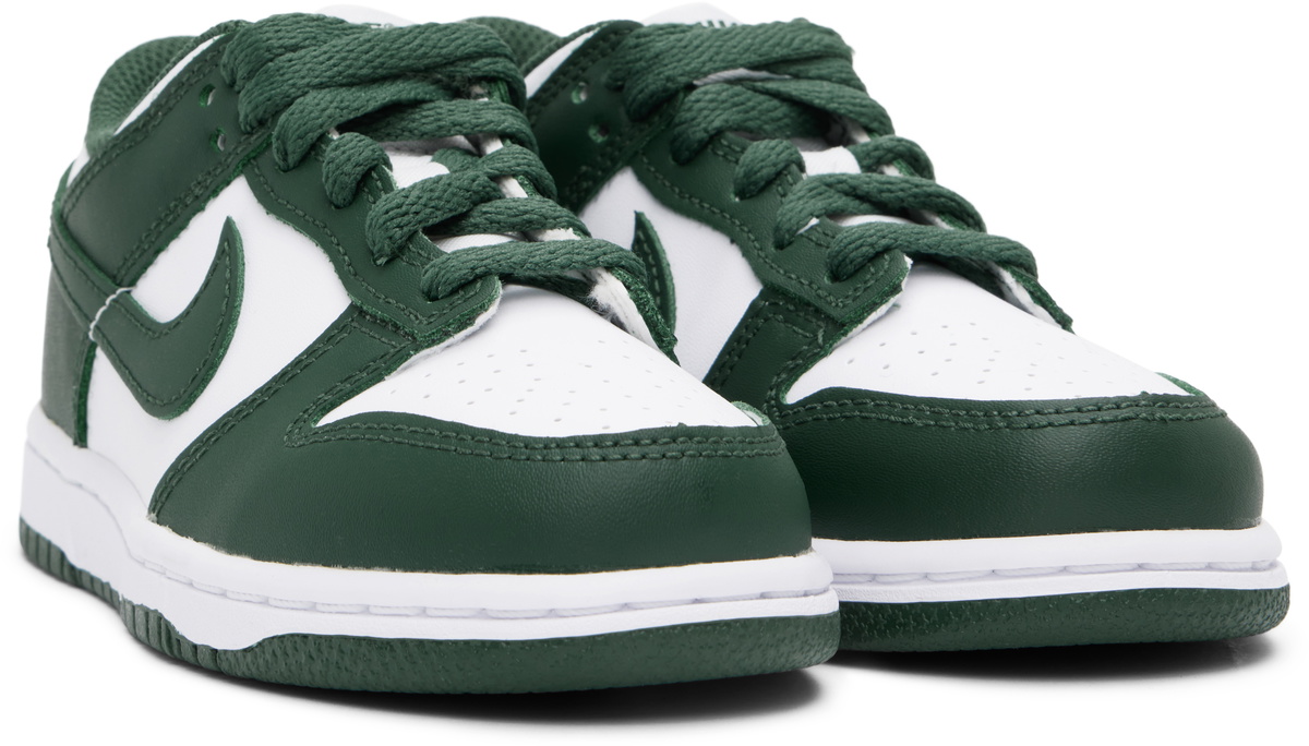 Nike Little Kids Green & White Dunk Low Sneakers Nike