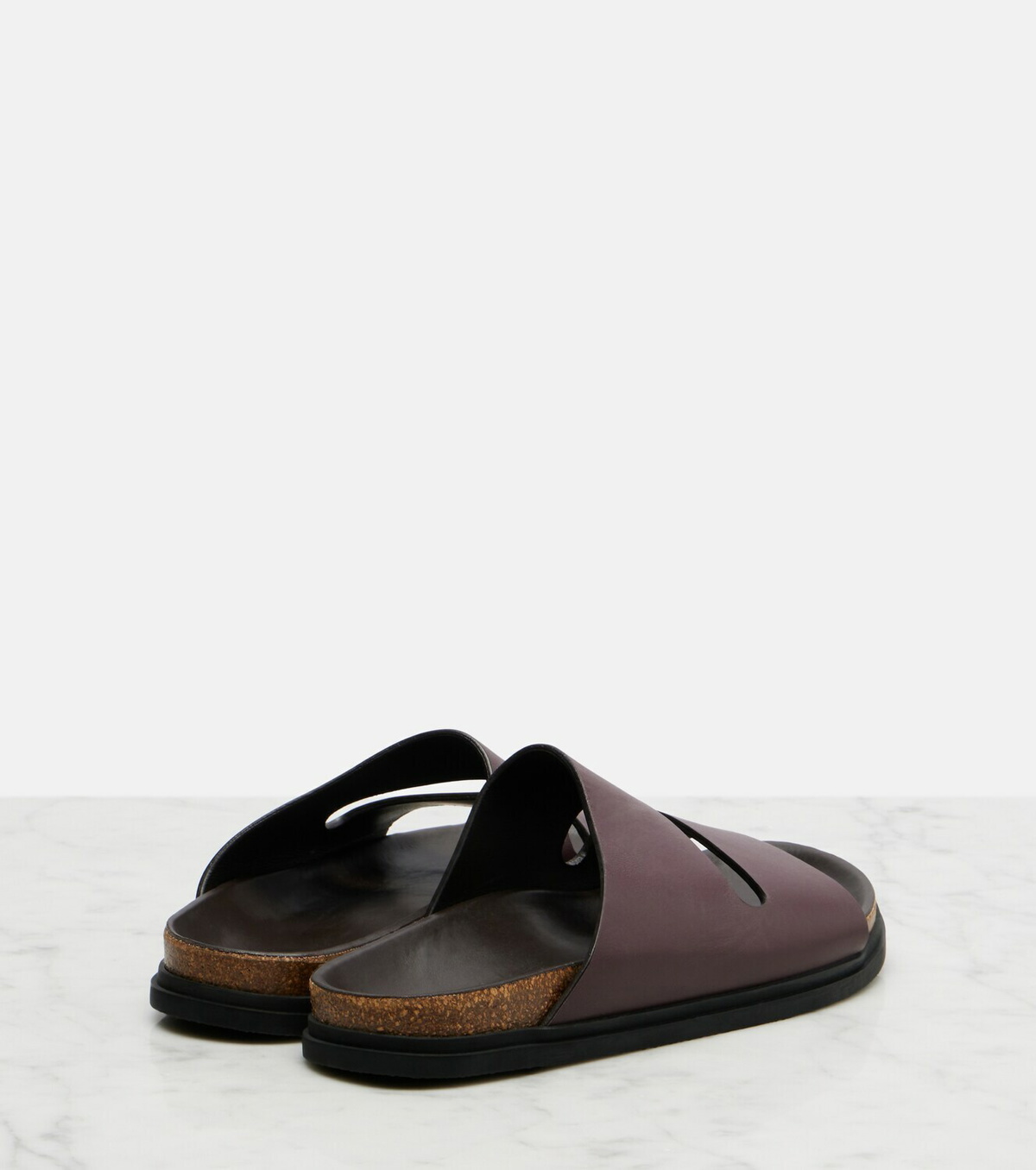 The Row Band leather slides