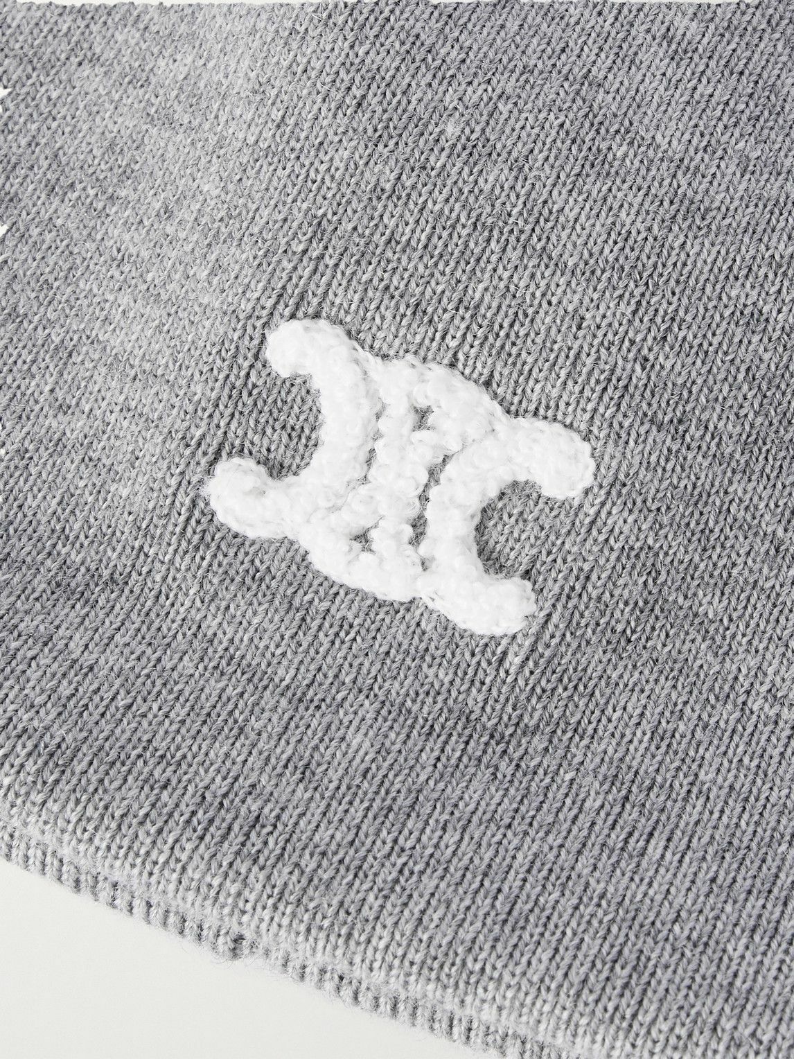 CELINE - Triomphe Logo-Embroidered Wool Beanie