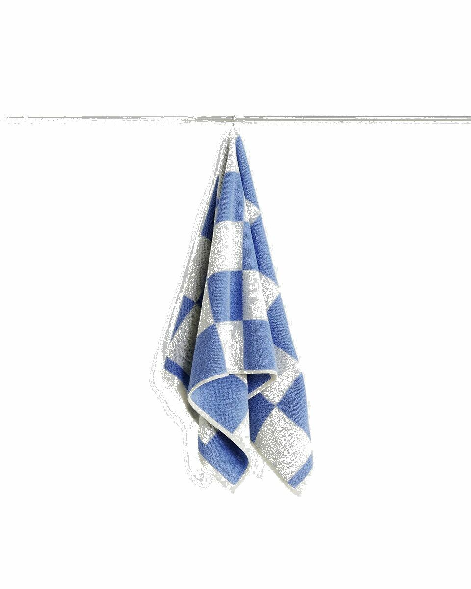 Photo: Hay Check Hand Towel Blue/Beige - Mens - Home Deco