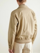Burberry - Logo-Embroidered Cotton-Twill Harrington Jacket - Neutrals