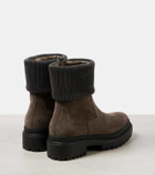 Brunello Cucinelli Embellished suede Chelsea boots