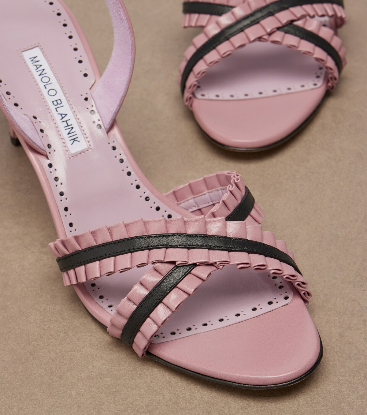 Manolo Blahnik Volusan leather slingback sandals
