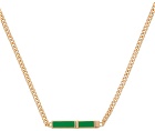 Bottega Veneta Gold & Green ID Necklace