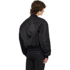 Entire Studios Black Cropped Broad Bomber Jacket
