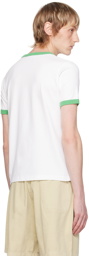 Sporty & Rich White Serif Ringer T-Shirt