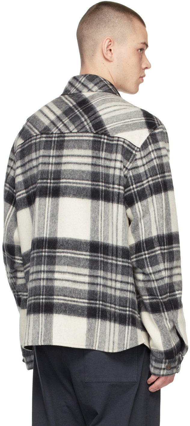 We11done Grey Check 'WD' Anorak Shirt We11done