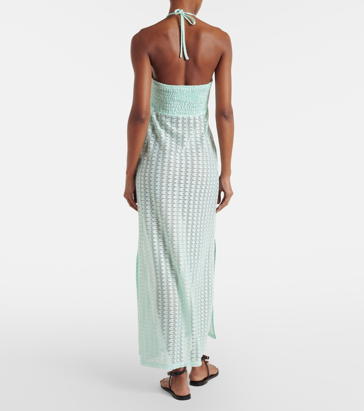 Melissa Odabash Mila semi-sheer halterneck maxi dress