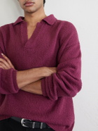 A Kind Of Guise - Marabou Organic Cotton-Bouclé Polo Sweater - Red