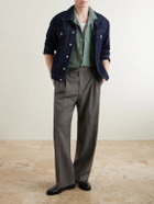 Corridor - Convertible-Collar Cotton-Hopsack Shirt - Green