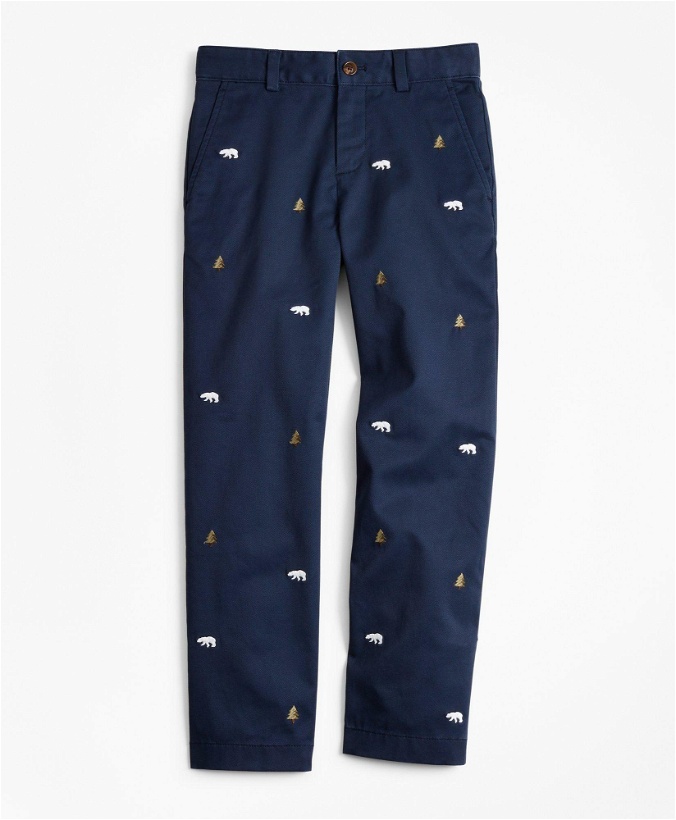 Photo: Brooks Brothers Boys Cotton-Blend Embroidered Pants | Navy