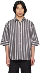 C2H4 Black & White Corbusian Fold-Over Shirt