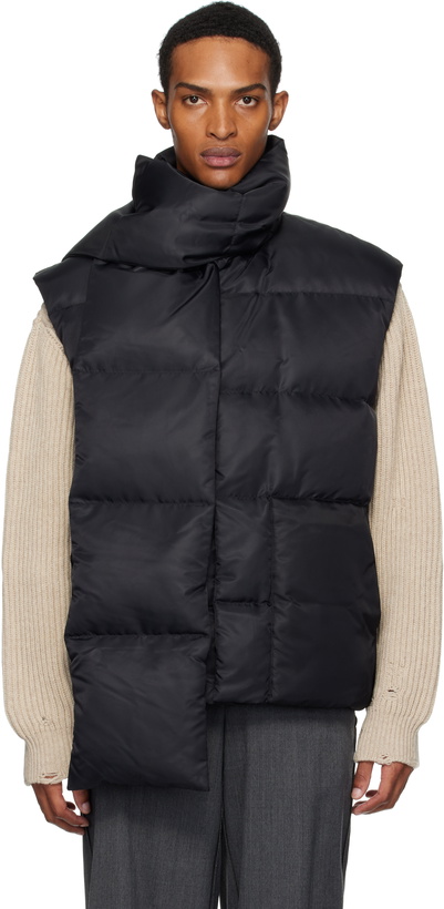 Photo: MM6 Maison Margiela Black Scarf Down Vest