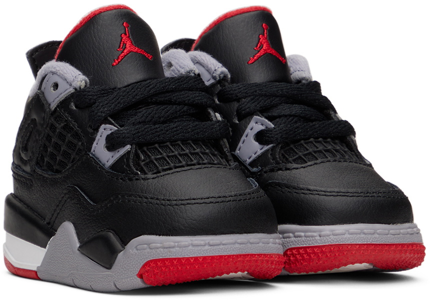 Nike Jordan Baby Black & Gray Jordan 4 Retro Sneakers Nike Jordan Brand