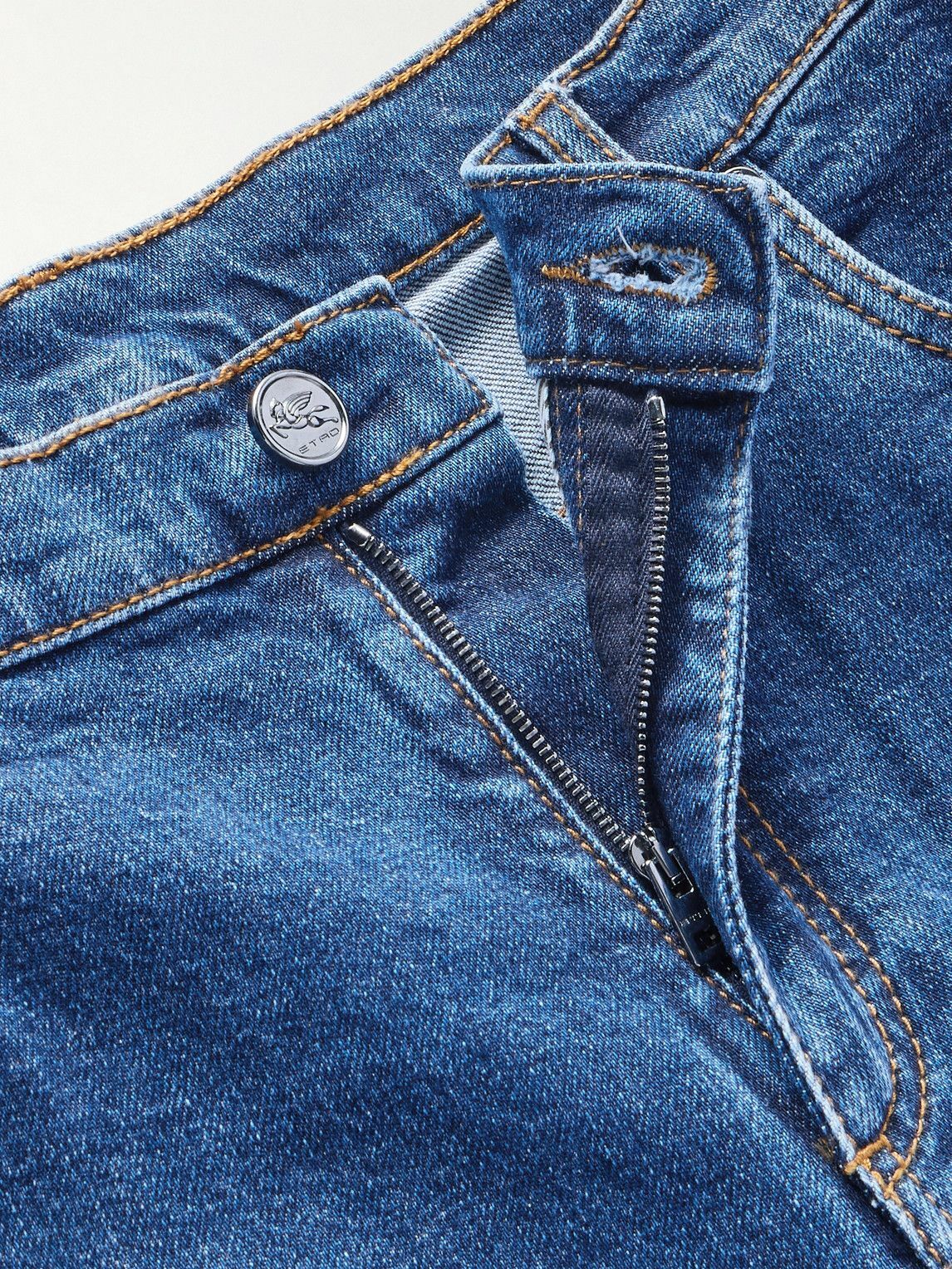 Etro - Straight-Leg Logo-Embroidered Jeans - Blue