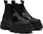 GANNI Black Cleated Low Chelsea Boots