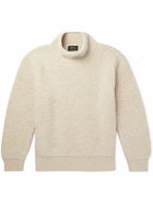 Brioni - Cashmere and Silk-Blend Bouclé Mock-Neck Sweater - Neutrals