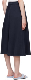A.P.C. Navy Laurie Denim Midi Skirt