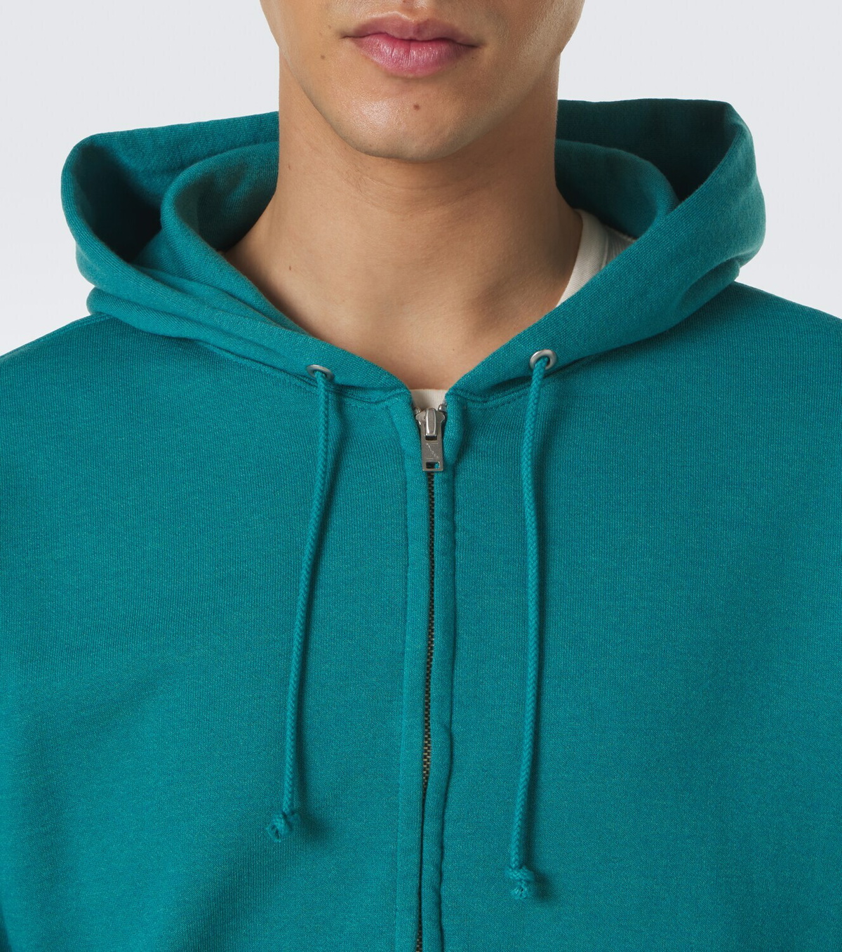 Auralee Cotton, wool, and silk zip-up hoodie