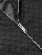 McQueen - Cropped Printed Twill Harrington Jacket - Black