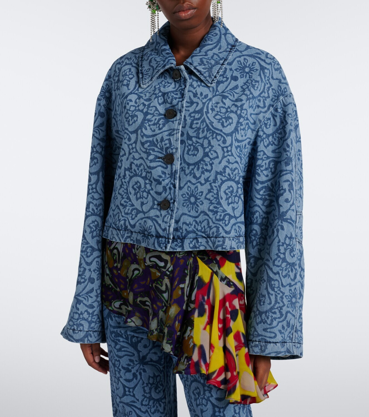 Dries Van Noten Floral denim jacket