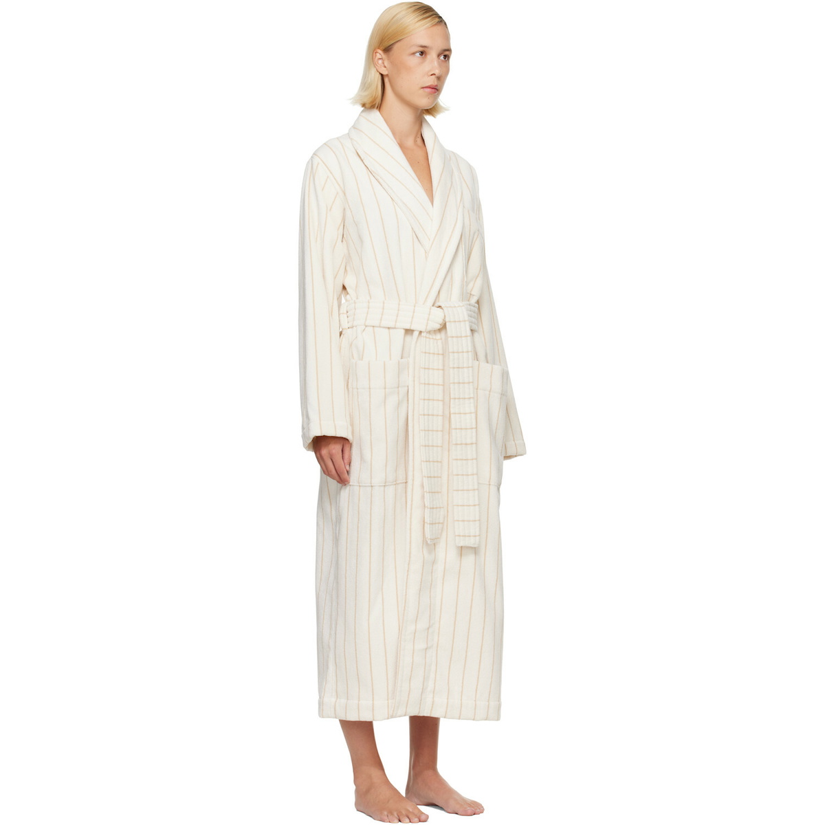 Tekla Off-White & Beige Terry Classic Bathrobe
