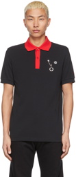 Raf Simons Black & Red Fred Perry Edition Contrast Collar Polo